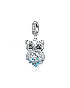 Charms for Bracelet,Owl Cubic Zircon Dangle Pendant Charm,Charms for Pandora Bracelet,Fit Pandora Charms,925 Sterling Silver Charms