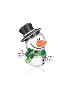 Snowman Winter Bead Charm,925 Sterling Silver Charms,Charms for Bracelet,Charms for Pandora Bracelet,Fit Pandora Charms