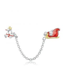 Charms for Bracelet,Charms for Pandora Bracelet,925 Sterling Silver Charms,Christmas Gift Car Carriage Safety Chain Charm,Fit Pandora Charms