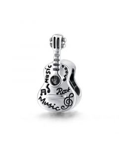 Retro Vintage Simple Guitar Charm,Charms for Pandora Bracelet,Charms for Bracelet,925 Sterling Silver Charms,Fit Pandora Charms