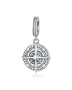Charms for Pandora Bracelet,Compass Dangle Charm,925 Sterling Silver Charms,Fit Pandora Charms,Charms for Bracelet