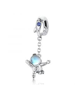 Fit Pandora Charms,Spaceship & Astronaut Dangle Pendant Charm,925 Sterling Silver Charms,Charms for Pandora Bracelet,Charms for Bracelet