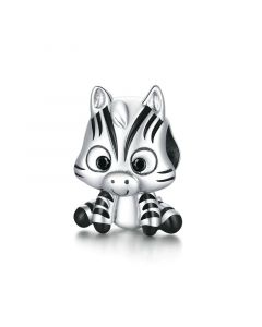 Vintage Cartoon Zebra Charm Black Enamelb,925 Sterling Silver Charms,Fit Pandora Charms,Charms for Bracelet,Charms for Pandora Bracelet