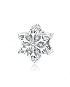 Fit Pandora Charms,Charms for Pandora Bracelet,925 Sterling Silver Charms,Sparkling Clear CZ Snowflake Charm,Charms for Bracelet