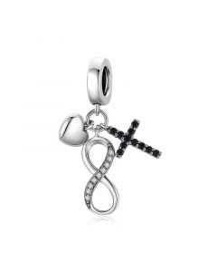 925 Sterling Silver Charms,Fit Pandora Charms,Charms for Pandora Bracelet,Charms for Bracelet,Infinity Love Cross Symbol Heart Dangle Charm