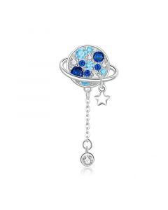 925 Sterling Silver Charms,Charms for Bracelet,Charms for Pandora Bracelet,Blue Planet Star Dangle Charm,Fit Pandora Charms