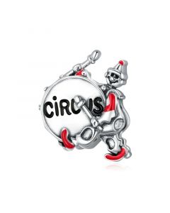925 Sterling Silver Charms,Charms for Bracelet,Drumming Clowns Charm,Charms for Pandora Bracelet,Fit Pandora Charms