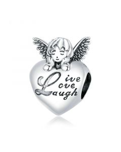 Charms for Bracelet,Thanksgiving Heart Angel Charm,925 Sterling Silver Charms,Fit Pandora Charms,Charms for Pandora Bracelet
