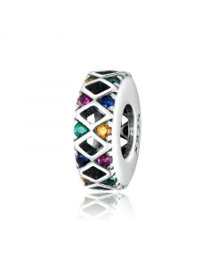 Fit Pandora Charms,925 Sterling Silver Charms,Charms for Pandora Bracelet,Colorful CZ Spacer Bead Charm,Charms for Bracelet