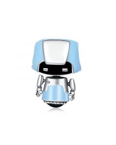Charms for Bracelet,Boy Stylish Blue Robot Charm,Fit Pandora Charms,Charms for Pandora Bracelet,925 Sterling Silver Charms