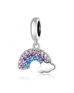 Charms for Pandora Bracelet,925 Sterling Silver Charms,Charms for Bracelet,Fit Pandora Charms,Rainbow Pave Colorful CZ Pendant Charm