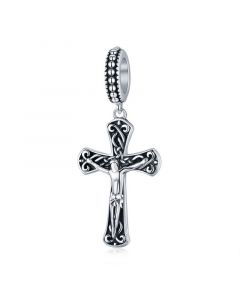 925 Sterling Silver Charms,Fit Pandora Charms,Charms for Bracelet,Retro Jesus Cross Pendant Charm,Charms for Pandora Bracelet