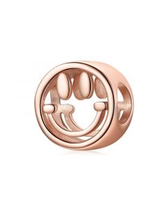 Fit Pandora Charms,Charms for Bracelet,Charms for Pandora Bracelet,Rose Gold Lucky Smile Bead Charm,925 Sterling Silver Charms
