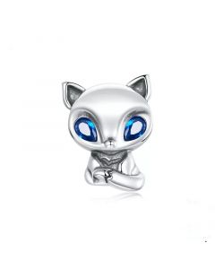 Charms for Pandora Bracelet,Fit Pandora Charms,925 Sterling Silver Charms,Charms for Bracelet,Lively Little Fox Zircon Eyes Charm