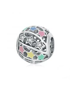 Multiple Colorful Star Ball  Bead Charm,Charms for Bracelet,Fit Pandora Charms,925 Sterling Silver Charms,Charms for Pandora Bracelet