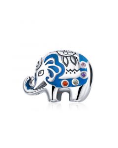 Colorful CZ Elephant Charm,Charms for Bracelet,Fit Pandora Charms,Charms for Pandora Bracelet,925 Sterling Silver Charms