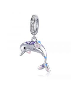 Fit Pandora Charms,Multi-Color Dolphin Dangle Charm,925 Sterling Silver Charms,Charms for Bracelet,Charms for Pandora Bracelet