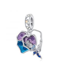 925 Sterling Silver Charms,Fit Pandora Charms,Colorful Mermaid Pendant Charm,Charms for Pandora Bracelet,Charms for Bracelet