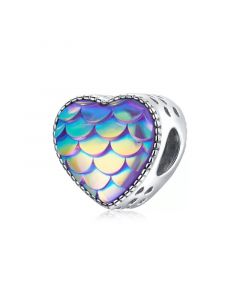 Fit Pandora Charms,925 Sterling Silver Charms,Charms for Pandora Bracelet,Charms for Bracelet,Ocean Blue Color Heart Charm