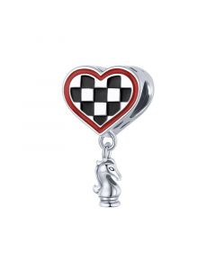 Chess Knight Heart Board Pendant Charm,Charms for Bracelet,925 Sterling Silver Charms,Fit Pandora Charms,Charms for Pandora Bracelet
