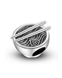 925 Sterling Silver Charms,Fit Pandora Charms,Charms for Bracelet,Noodle Bowl And Chopsticks Charm,Charms for Pandora Bracelet