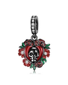 Charms for Pandora Bracelet,Rose Skull Pendant Charm,Fit Pandora Charms,925 Sterling Silver Charms,Charms for Bracelet
