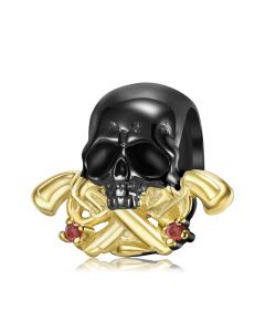 Charms for Pandora Bracelet,Gothic Gun Skull Charm,925 Sterling Silver Charms,Charms for Bracelet,Fit Pandora Charms