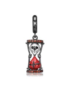 Charms for Bracelet,Hourglass Skull Gothic Pendant Charm,925 Sterling Silver Charms,Charms for Pandora Bracelet,Fit Pandora Charms