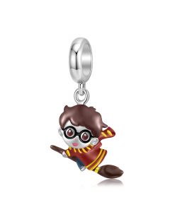 Charms for Pandora Bracelet,925 Sterling Silver Charms,Charms for Bracelet,Fit Pandora Charms,College Boy with Glasses Pendant Charm