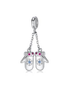 Fit Pandora Charms,Snowflake Gloves Pendant Dangle Charm,Charms for Pandora Bracelet,925 Sterling Silver Charms,Charms for Bracelet