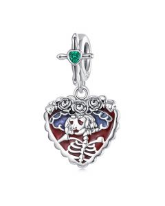 Charms for Pandora Bracelet,Skull Lady Rose Flower Heart Cross Pendant Charm,925 Sterling Silver Charms,Fit Pandora Charms