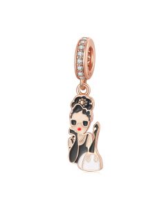 Charms for Bracelet,Charms for Pandora Bracelet,Fit Pandora Charms,Pretty Woman with Handbag Peadant Charm,925 Sterling Silver Charms