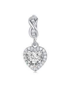 Charms for Pandora Bracelet,Charms for Bracelet,Shiny Zirconium Love Heart Pendant Charm,925 Sterling Silver Charms,Fit Pandora Charms