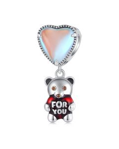 925 Sterling Silver Charms,Heart Balloon Bear Pendant Charm,Charms for Pandora Bracelet,Charms for Bracelet,Fit Pandora Charms