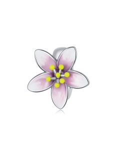 925 Sterling Silver Charms,Charms for Pandora Bracelet,Cherry Blossom Silicone Clip Flower Charm,Charms for Bracelet,Fit Pandora Charms