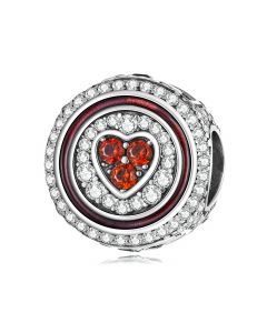 925 Sterling Silver Charms,Charms for Pandora Bracelet,Fit Pandora Charms,Charms for Bracelet,Lucky Heart Zircon Playing Cards Bead Charm