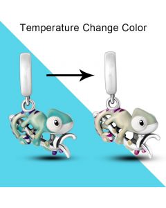 Charms for Pandora Bracelet, 925 Sterling Silver Charms, Temperature Change Color Chameleon Dangle Charm, Fit Pandora Charms