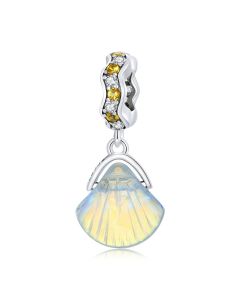 Ocean Series Sparkling Glazed Shell Pendant Charm, Charms for Pandora Bracelet, Fit Pandora Charms, 925 Sterling Silver Charms