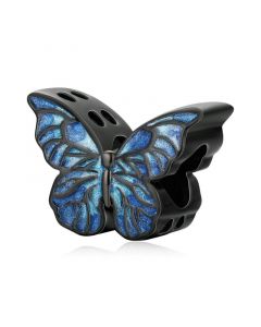 Dark Blue Butterfly Charm, 925 Sterling Silver Charms, Charms for Bracelet, Fit Pandora Charms, Charms for Pandora Bracelet