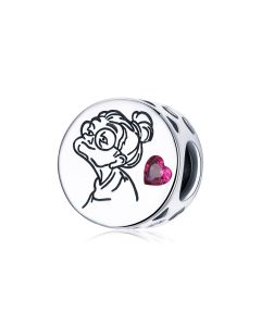 Fit Pandora Charms, 925 Sterling Silver Charms, Love Grandma Nana Pink CZ Heart Charm, Charms for Bracelet, Charms for Pandora Bracelet