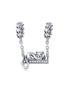 Charms for Bracelet, 925 Sterling Silver Charms, Adorable Cat Star Pendant Charm, Fit Pandora Charms, Charms for Pandora Bracelet