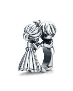 925 Sterling Silver Charms, Charms for Bracelet, Fit Pandora Charms, Charms for Pandora Bracelet, Wedding Love Dancing Bead Charm