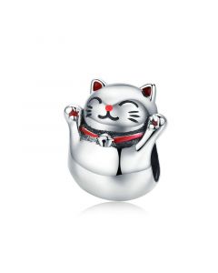 Fit Pandora Charms, Lucky Guardian Maneki Neko Cat Charm, Charms for Bracelet, Charms for Pandora Bracelet, 925 Sterling Silver Charms