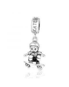 Charms for Bracelet, Charms for Pandora Bracelet, 925 Sterling Silver Charms, Skate Boy Dangle Pendant Charm, Fit Pandora Charms