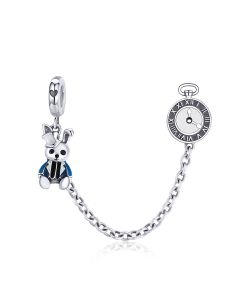 Charms for Pandora Bracelet, Fit Pandora Charms, 925 Sterling Silver Charms, Magical Rabbit and Clock Chain Charm, Charms for Bracelet