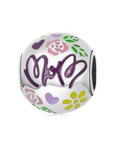 Charms for Bracelet, 925 Sterling Silver Charms, Fit Pandora Charms, Mother's Day Colorful Doodle Charm, Charms for Pandora Bracelet