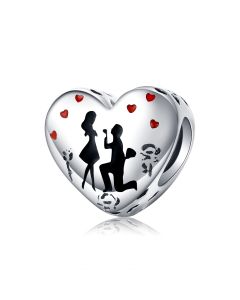 Charms for Bracelet, Fit Pandora Charms, Charms for Pandora Bracelet, Marry Me Ardently Love Heart Charm, 925 Sterling Silver Charms