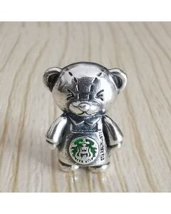 925 Sterling Silver Charms, Bear Coffee Waiter Charm, Fit Pandora Charms, Charms for Pandora Bracelet, Charms for Bracelet
