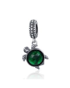 Charms for Bracelet, Fit Pandora Charms, 925 Sterling Silver Charms, Tortoise Green CZ Pendant Charm, Charms for Pandora Bracelet