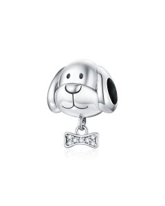 Charms for Bracelet, Fit Pandora Charms, 925 Sterling Silver Charms, Dog with Bone Charm, Charms for Pandora Bracelet
